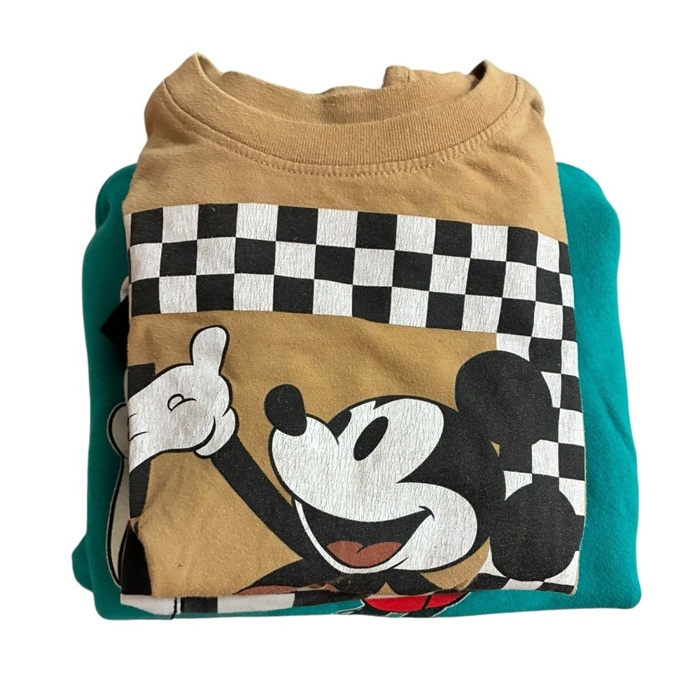 Vintage 90s Mickey Mouse‎ Kids Set: Sweatshirt, T-Shirt, and Checkered Pants